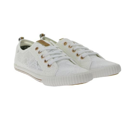 LUHTA Jackie women's canvas sneakers with removable insole in crochet look 9 75525 477 LV 010 white