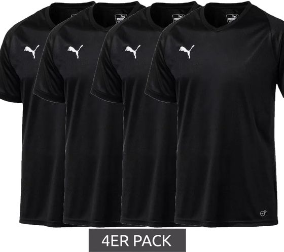 Pack de 4 PUMA League Jersey Core T-Shirt chemise de sport pour hommes chemise de fitness avec dryCELL 703509 03 noir