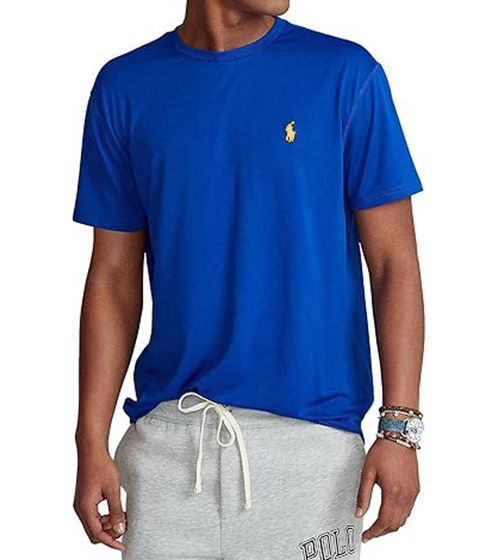 POLO RALPH LAUREN Men's Custom Fit Cotton T-Shirt Round Neck with Logo Embroidery 710671438035 Royal Blue