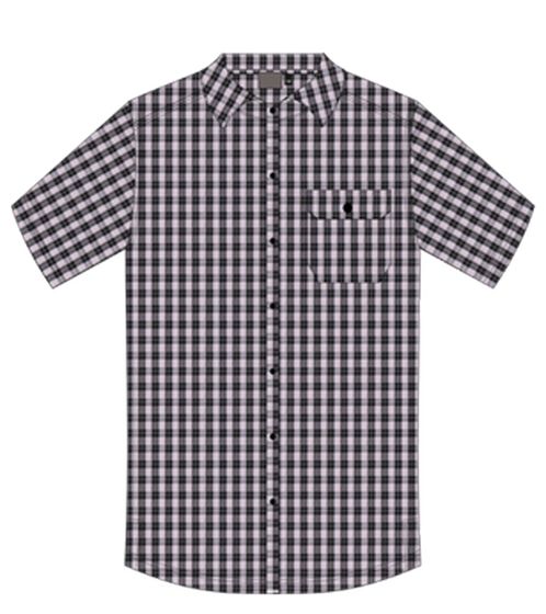 McKinley Dillingham M short-sleeved shirt, simple, classic hiking shirt for men, checked shirt 4100318 101 black/white