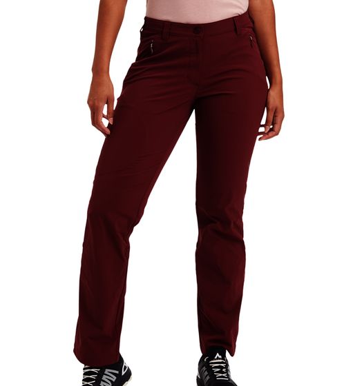 McKinley Madok W Pantalon de randonnée pour femme avec protection naturelle contre les insectes, pantalon de randonnée antibactérien, taille courte 286163 299 rouge vin