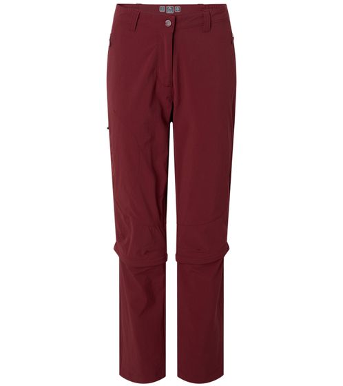 McKinley Mandorak W Pantalon de randonnée pour femme, pantalon zippé, pantalon de randonnée hydrofuge, taille courte 286172 299 rouge vin