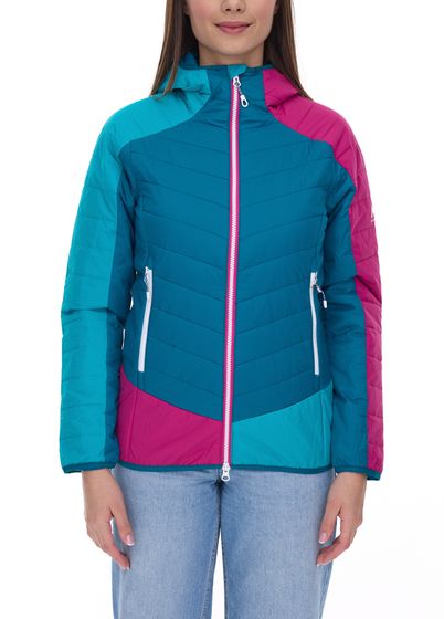 McKINLEY Sohana W women's functional jacket water-repellent sustainable quilted jacket with PRIMALOFT padding Packable 419836 900 626 petrol blue/pink