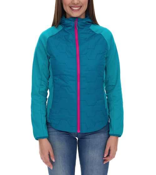 McKINLEY Hadewin W veste fonctionnelle pour femme, veste matelassée, veste à capuche 419888 901 626 bleu pétrole/rose