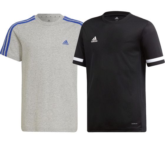 adidas T19 SS Kinder Sport-Trikot mit CLIMALITE-Technologie nachhaltiges Baumwoll-Shirt Sport-Shirt DW6791/HP0842 Schwarz oder Grau