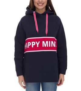 ZWILLINGSHERZ Beate Hoodie Damen Kapuzen-Pullover mit umlaufendem HAPPY MIND Schriftzug Baumwoll-Sweater 31069-1008-2 Dunkelblau ZWILLINGSHERZ Beate Hoodie Damen Kapuzen-Pullover mit umlaufendem HAPPY MIND Schriftzug Baumwoll-Sweater 31069-1008-2 Dunkelblau