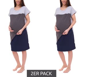 Lot de 2 robe de grossesse femme neuf 9 mois robe de grossesse asymétrique 32879759 gris/bleu