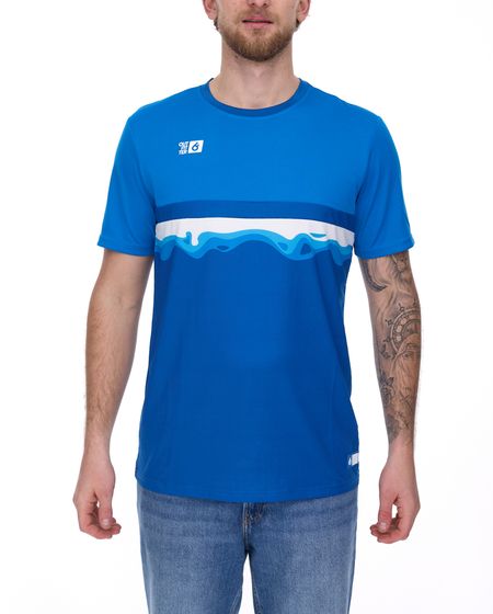 Outfitter OCEAN FABRICS TAHI Herren nachhaltiges Training-Shirt mit Mesh-Einsätzen Fitness-Shirt Kurzarm-Shirt OUT-M-1021-OTW-41 Blau