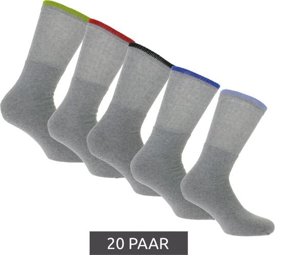 20 Paar SOCKSWEAR Arbeits-Socken lange Baumwoll-Strümpfe Oeko-Tex zertifiziert - Standard 100 Frottee-Socken NAN 8653278 Grau/Bunt