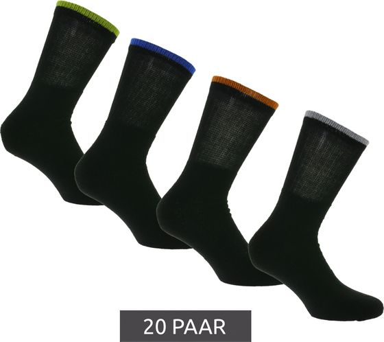 20 paires de chaussettes de travail SOCKSWEAR bas longs en coton certifiés Oeko-Tex - chaussettes éponge standard 100 NAN 8653278 noir/coloré