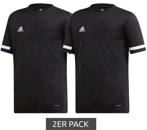 Pack of 2 adidas T19 SS children's sports jersey with CLIMALITE technology training shirt DW6791 black