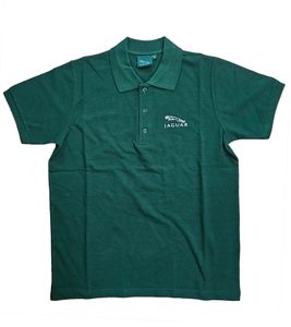 JAGUAR polo homme avec partie en coton, chemise à manches courtes avec logo brodé 410196 vert foncé