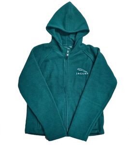 JAGUAR women's fleece jacket, hooded jacket with logo embroidery, everyday jacket, autumn jacket 410180 green