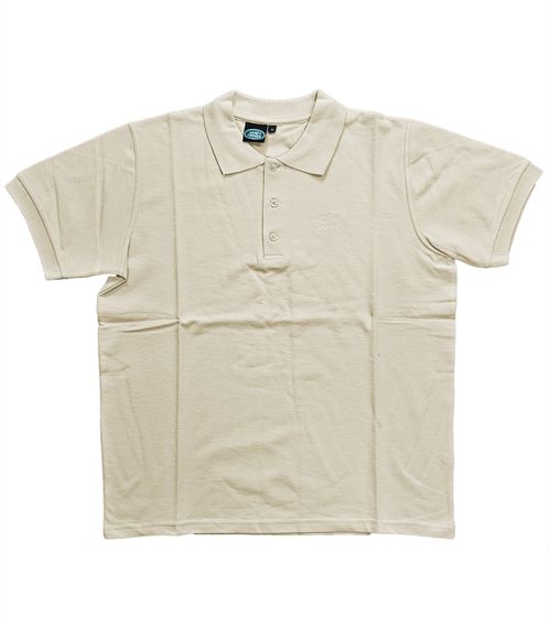 LAND ROVER Herren Polo-Shirt mit Baumwollanteil Kurzarm-Shirt mit Logo Stickerei 96006 Beige