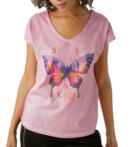 Aniston CASUAL short-sleeved shirt women's T-shirt with butterfly print oversized 64428125 old pink