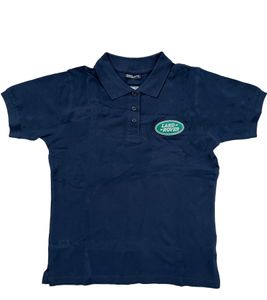 Polo femme LAND ROVER en coton à manches courtes avec logo brodé JN071 bleu