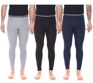 AM Legend Herren Ski-Unterhose nachhaltige lange Unterhose aus reiner Baumwolle 26183 in Navy, Grau oder Schwarz