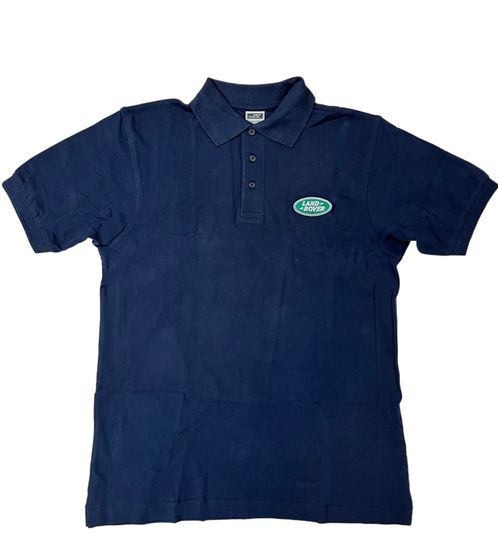 LAND ROVER Herren Polo-Shirt aus Baumwolle Kurzarm-Shirt mit Logo Stickerei JN070 Blau