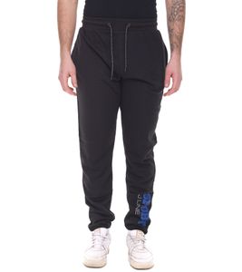 J|LINE men's sports pants, cotton pants with print, jogger training pants, Oeko-Tex certified - Standard 100 black