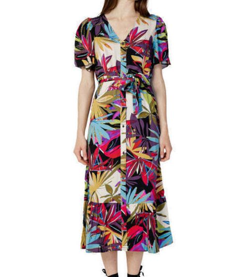 ONLY Alma Life Vis dress women's maxi dress summer dress in shirt style with abstract print 64196602 black/multicolored