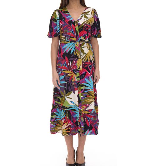 ONLY Alma Life Vis dress women's maxi dress summer dress in shirt style with abstract print 64196602 black/multicolored