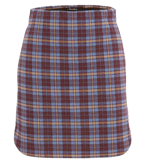 Aniston CASUAL women's skirt, mini skirt, checked slip skirt 87576024 blue/brown