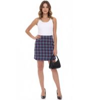 Aniston CASUAL Damen Rock Mini-Rock Kariert Schlupfrock 87576024 Blau/Braun