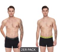 Lot de 2 boxers homme Kappa avec lettrage de la marque et logo caleçon 351K1JW ADO noir/citron vert