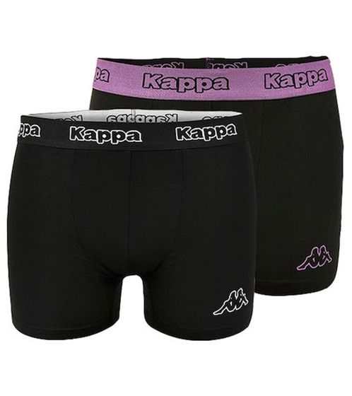 2er Pack Kappa Herren Boxershorts mit Marken Schriftzug und Logo Unterhose 351K1JW ADM Schwarz/Violett