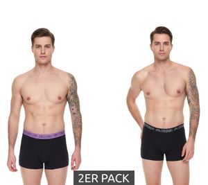 Lot de 2 boxers Kappa pour hommes avec lettrage de la marque et logo caleçon 351K1JW ADM noir/violet Lot de 2 boxers Kappa pour hommes avec lettrage de la marque et logo caleçon 351K1JW ADM noir/violet