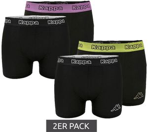 Pack of 2 Kappa men's boxer shorts with brand lettering and logo underpants 351K1JW black/lime or black/violet