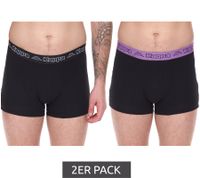 2er Pack Kappa Herren Boxershorts mit Marken Schriftzug und Logo Unterhose 351K1JW Schwarz/Lime oder Schwarz/Violett
