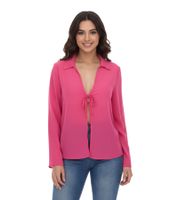 Pack of 2 Aniston SELECTED women's long-sleeved blouses with tie band, crinkle look 63149957 pink