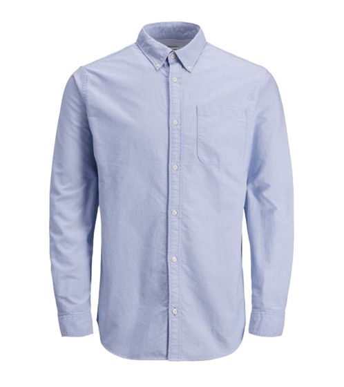 Jack & Jones Oxford Herren Langarm-Hemd nachhaltiges Business-Shirt 12224292 Hellblau