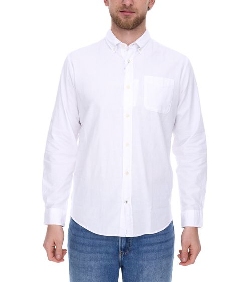 Jack & Jones Oxford Herren Langarm-Hemd nachhaltiges Business-Shirt 12224292 Weiß