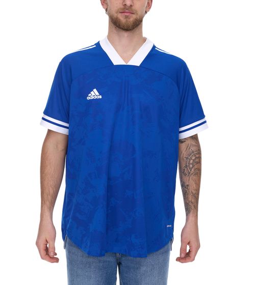 adidas Condivo 20 Kurzarm Trikot Herren Jersey Fußball-Shirt mit AeroReady FT7258 Blau/Weiß