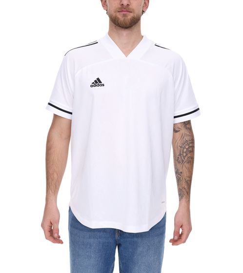 adidas Condivo 20 Kurzarm Trikot Herren Jersey Fußball-Shirt mit AeroReady FT7255 Weiß/Schwarz