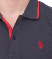 3-pack U.S. POLO ASSN. men's polo shirt, basic shirt, cotton shirt, short-sleeved shirt, 197 66835 52520 297 gray/red