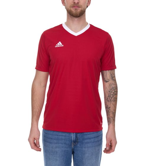 adidas Entrada 22 Herren Sport-Shirt nachhaltiges Trainings-Shirt mit AEROREADY-Technologie Fitness-Oberteil H61736 Rot/Weiß