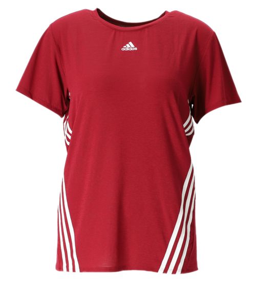 adidas women's sports shirt short-sleeved shirt with AEROREADY made from recycled material everyday shirt fitness shirt HG0223 red