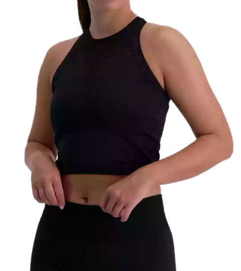 adidas women's sustainable sports top tank top with back cut-out crop top fitness shirt HT9377 black