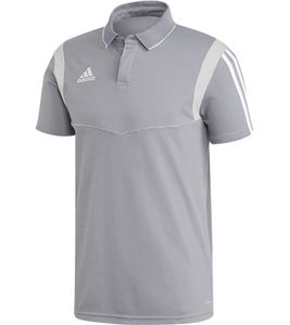 adidas Tiro 19 sustainable polo shirt for men with cotton content, everyday shirt, short sleeve top DW4736 gray