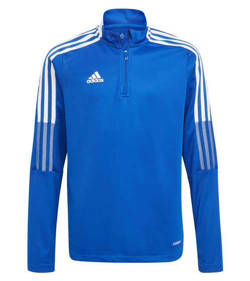 adidas Tiro 21 sustainable sports shirt for boys and girls short fitness pullover with AEROREADY technology training shirt GM7322 blue/white