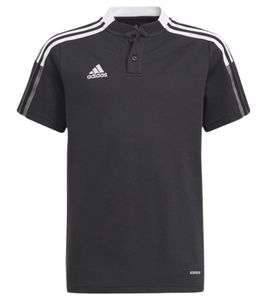 adidas Tiro 21 sustainable polo shirt for boys with cotton content Everyday shirt with AEROREADY technology Short-sleeved top GM7362 Black