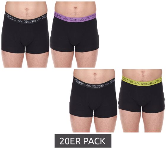 20er Pack Kappa Herren Boxershorts mit Marken Schriftzug und Logo Unterhose 351K1JW Schwarz/Lime oder Schwarz/Violett