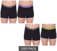 Lot de 20 boxers Kappa pour homme avec lettrage de la marque et logo sous-vêtements 351K1JW noir/citron vert ou noir/violet Lot de 20 boxers Kappa pour homme avec lettrage de la marque et logo sous-vêtements 351K1JW noir/citron vert ou noir/violet