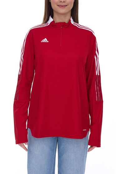 adidas Tiro21 Damen nachhaltiger Troyer-Pullover mit Logo Alltags-Pullover mit AEROREADY-Technologie GM7317 Rot