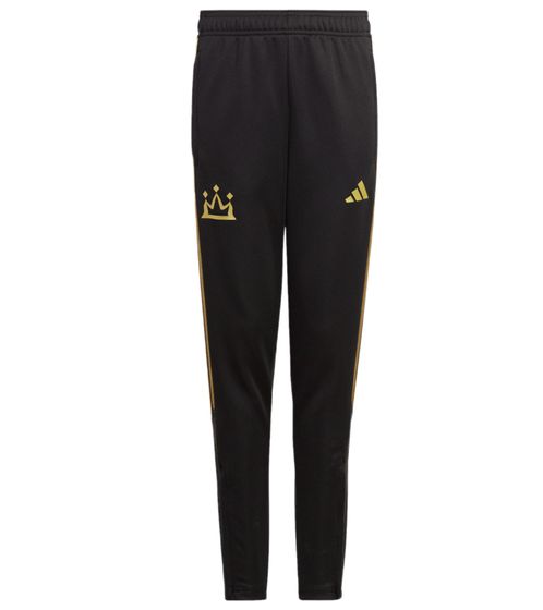 adidas Salah nachhaltige Trainings-Hose für Jungen Sport-Hose mit AEROREADY Technologie Jogger HR8834 Schwarz/Gold