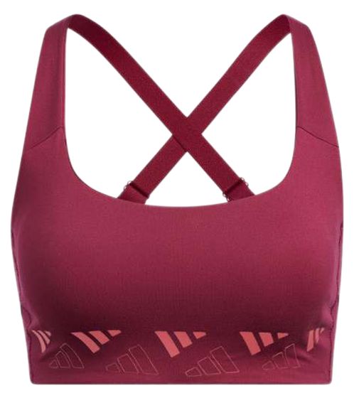 adidas TRNMS3BLOGO Damen Sport-BH mit AEROREADY-Technologie Bustier HD7692 Bordeauxrot