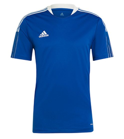 adidas Tiro 21 sustainable football shirt with AEROREADY technology men's fitness shirt training top Primegreen GM7589 blue